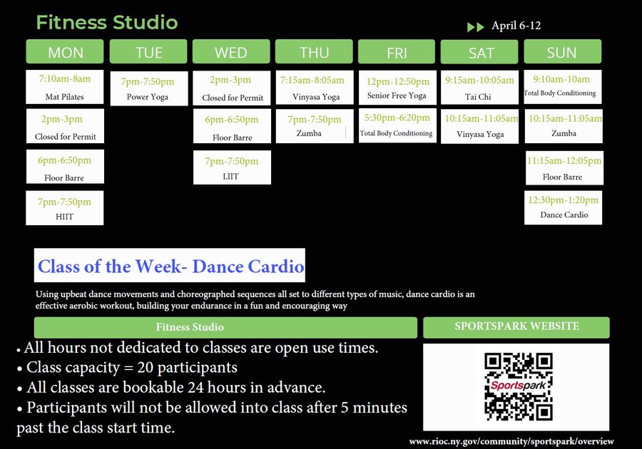 Fitness Classes Schedule